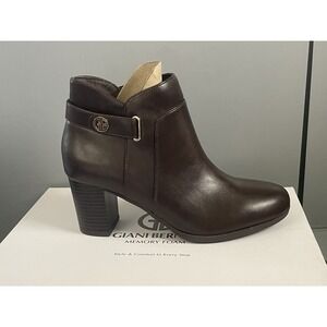 Giani Bernini Boots Womens Size 9 Brown ARTEMYSSP Leather Ankle Bootie Heel